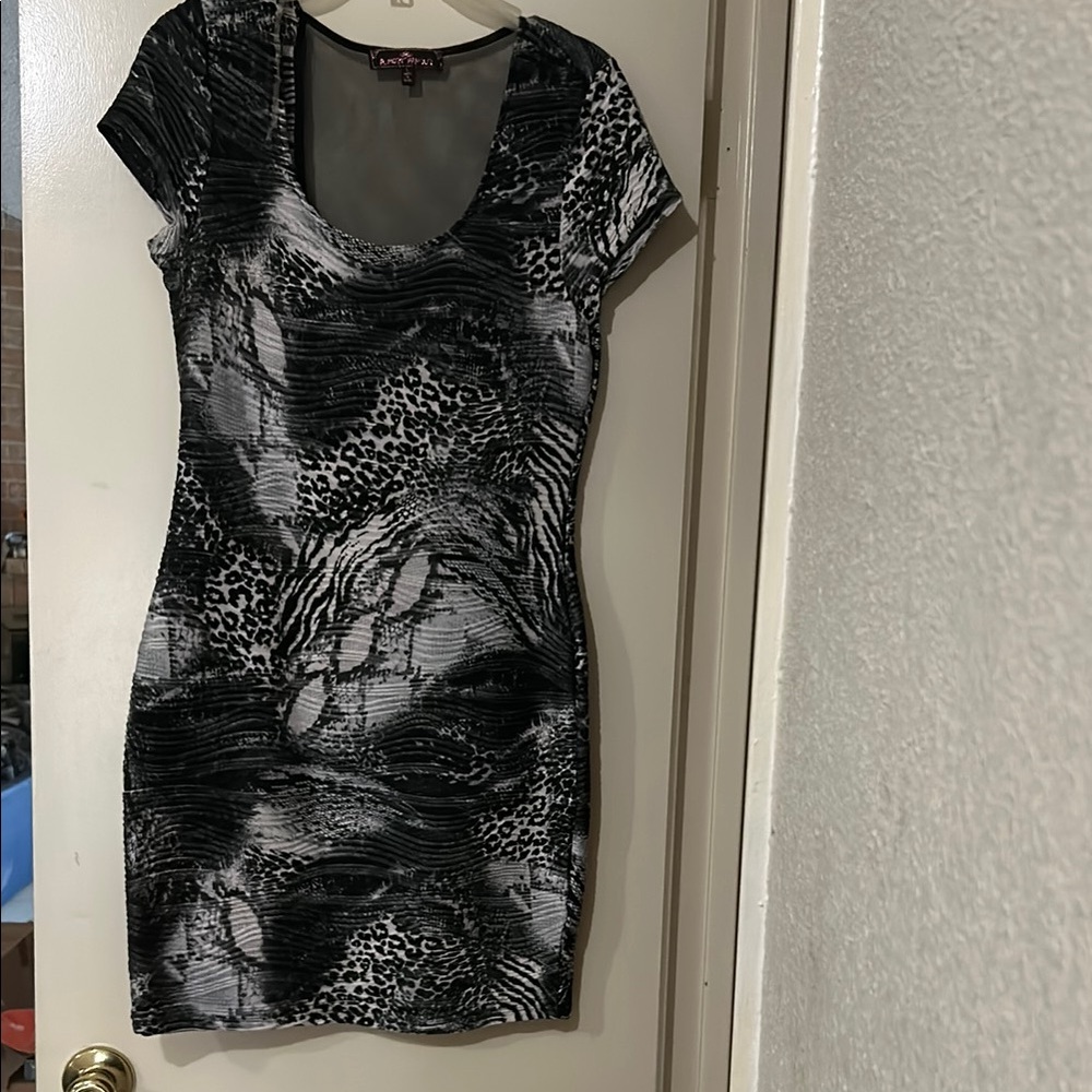 Black and White Animal Print Dress